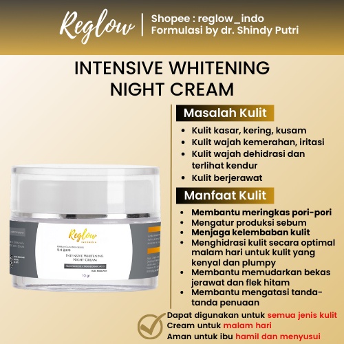 Paket Reglow Glow Skin Treatment + Serum Night Cream dr Shindy