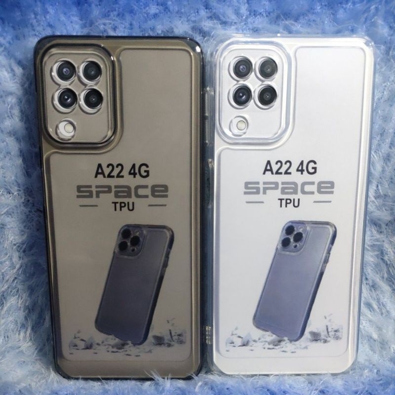 Soft Case Original Space Transparan Samsung A22 4G/A225/M22/M32 Silikon+Protec Camera