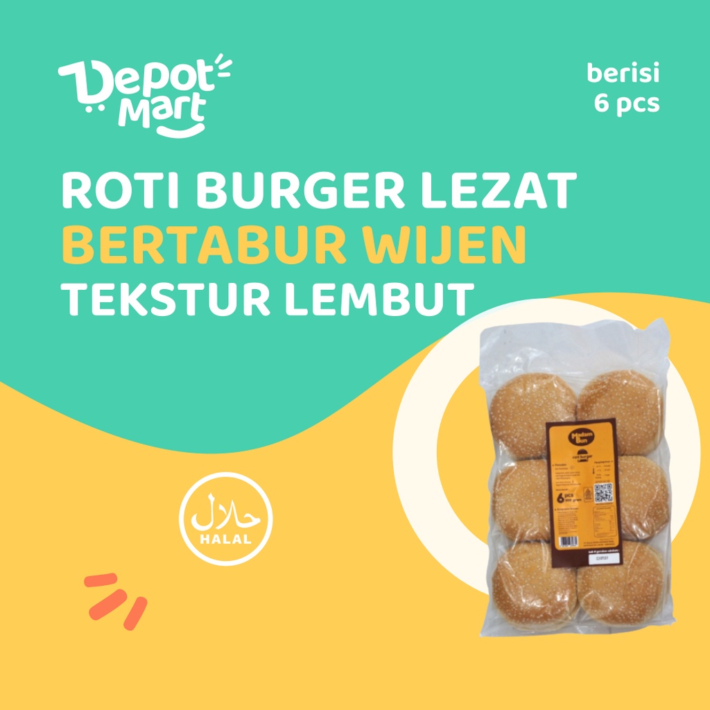 

Madam Bun Roti Burger Wijen isi 6 Pcs Depot Mart