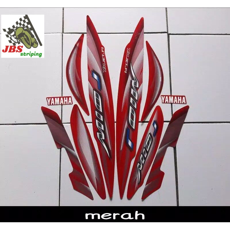 stiping mio j stiker  yamaha mio j 2012 merah