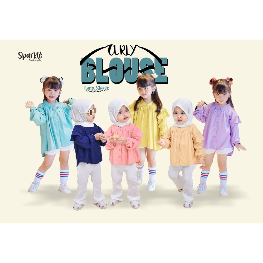 COD Blouse Anak Perempuan Tangan Panjang | CURLY BLOUSE SPARKLE | CURLY BLOUSE LONG SLEEVE SPARKLE /