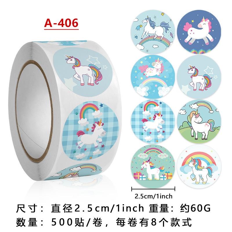 

(HOCANPARTY) 500PC STIKER LABEL KEMASAN HAMPERS BUKU DIARY MOTIF UNICORN KUDA PONY STICKER DIY TUMBLER