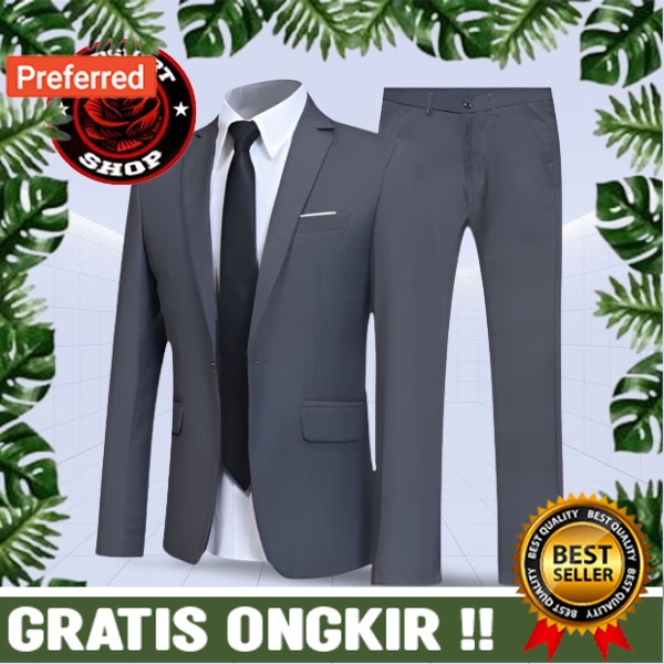 SETELAN JAS FORMAL / NON FORMAL / JAS KANTOR ABU PRIA JAS PRIA DEWASA SLIMFIT// JAS FORMAL BLAZER KE