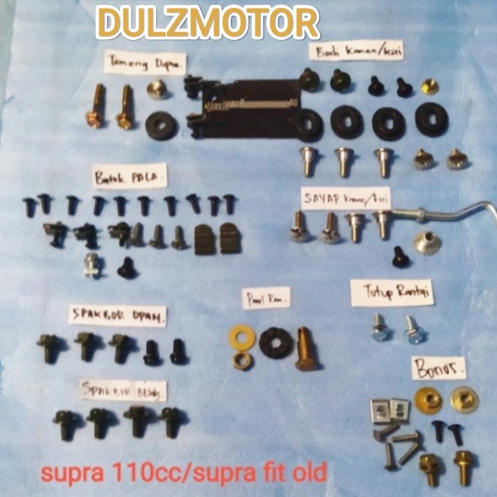 Baut Baud Fullset body bodi Supra X - Supra Fit Lama Baut motor lengkap