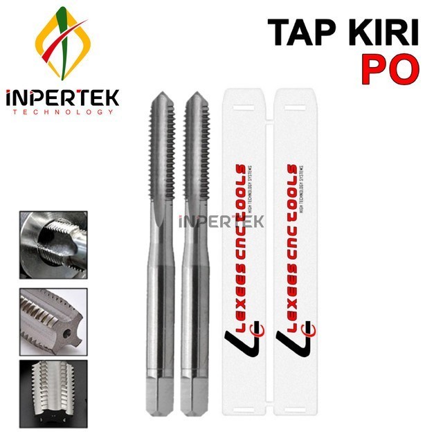Tap Kiri M6 X 1.0 Pointed Taps Mesin M6 Left Hand HSS PO Ulir Milling
