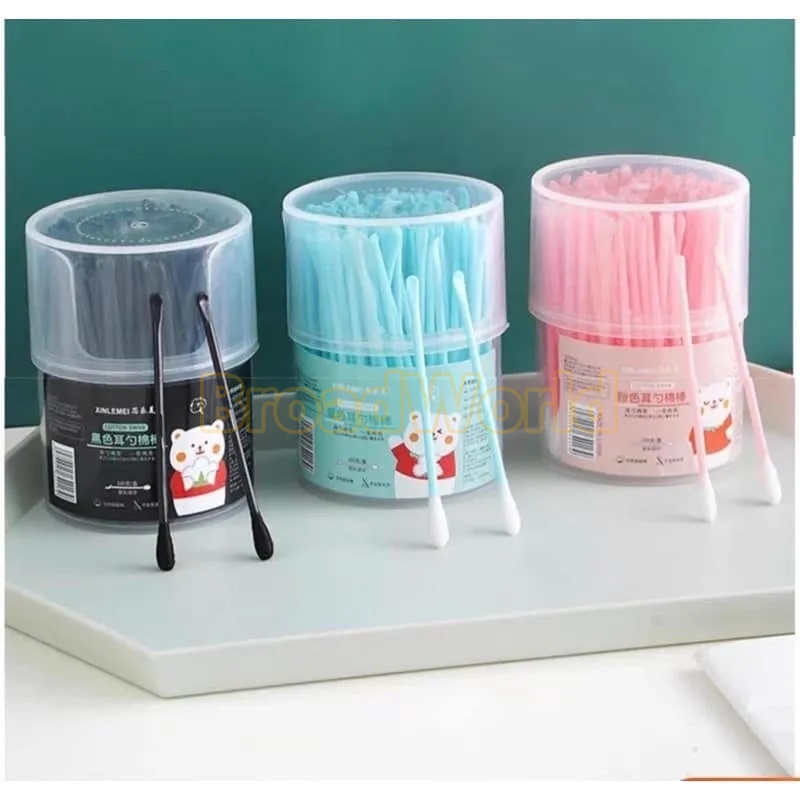 Cotton Bud 2in1 Korek Kuping lembut isi 100 PCS Pembersih Telinga 2 Sisi — 9