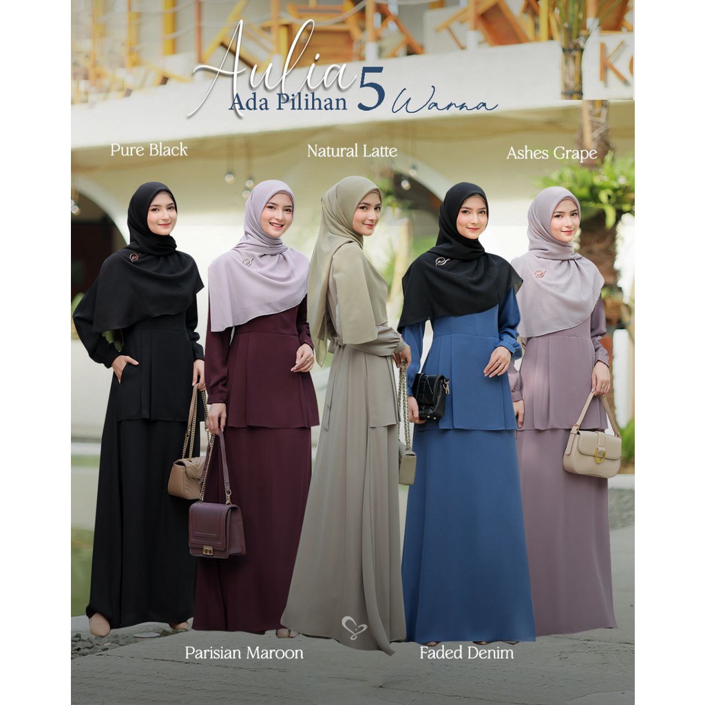 Aulia Dress by Salvina Hijab l Gamis Polos