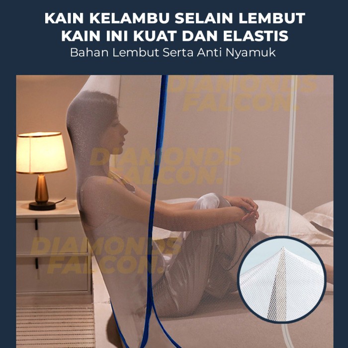 Terlaris ✨-Kelambu Tidur Kelambu Lipat Anti Nyamuk Kelambu Lipat Kelambu Kotak - Grey Bolong, 120x20