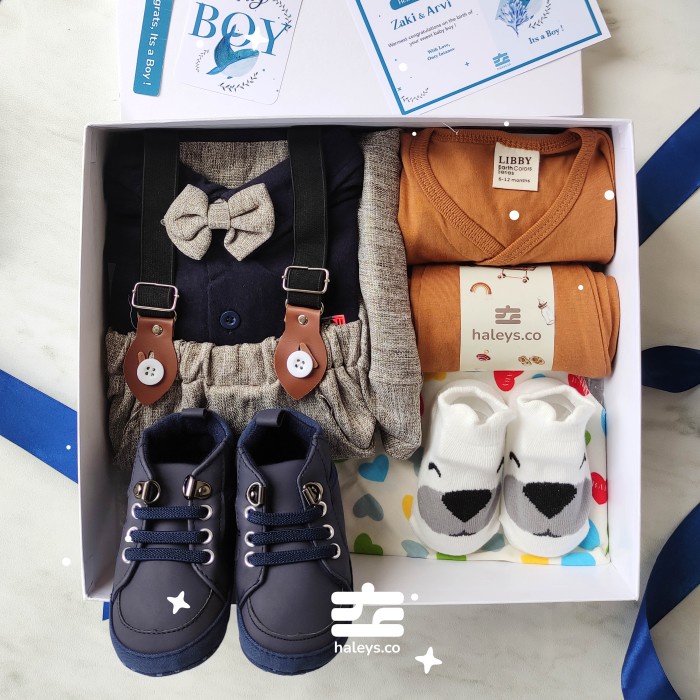 

Kado bayi laki laki tuxedo navy Baby Hampers 0-12 month Gift Set Bayi