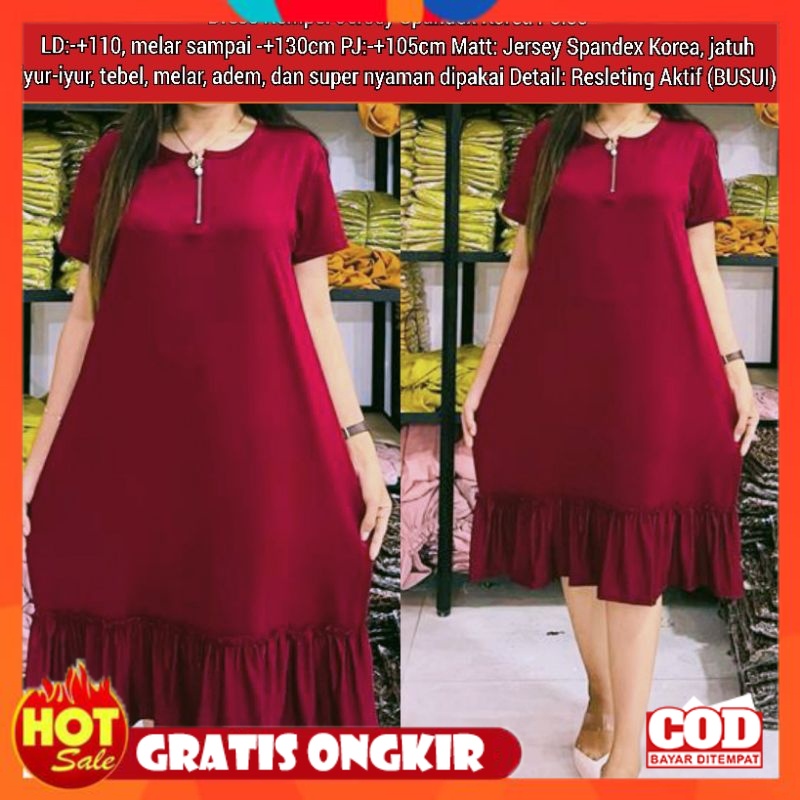 KAIN ADEM HALUS TEBAL / Daster Dress Rempel Korea Jersey Spandex Melar Adem Resleting Busui / Dress 
