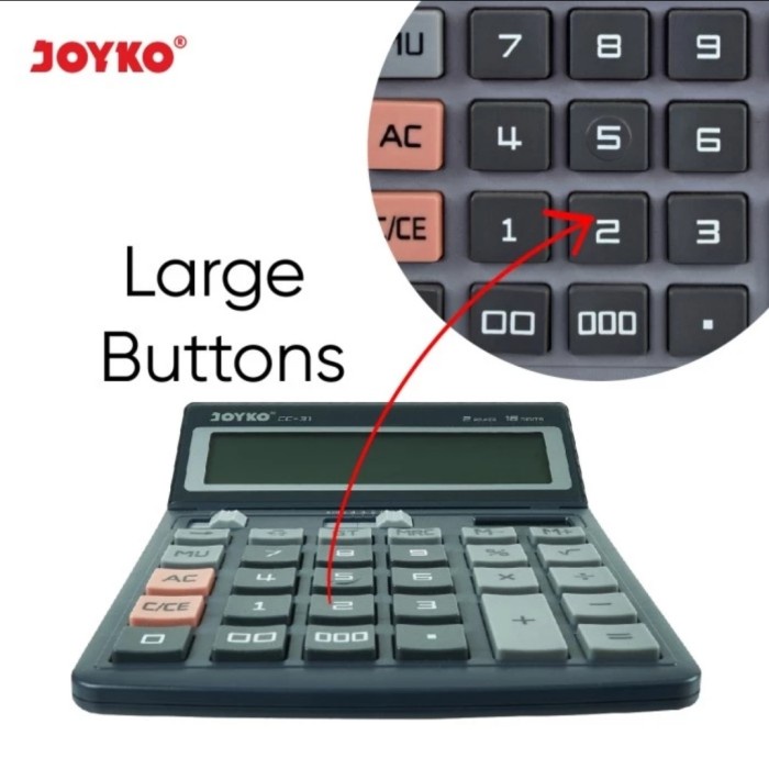 

RB JOYKO CC-31 CHECK ULANG 16 Digit CALCULATOR - Big LCD Kalkulator CC 31 ORIGINAL