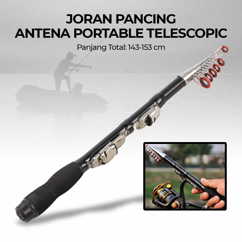 Joran Pancing Carbon Fiber Portable Antena Telescopic 1.5 M - S6