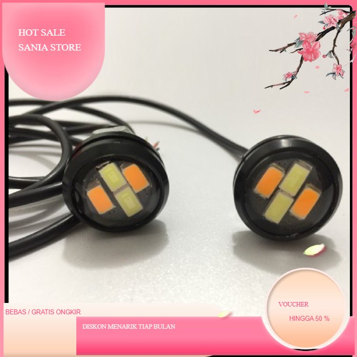 LED MATA ELANG EAGLE EYE 2 WARNA LAMPU SEN SEIN LAMPU SENJA - Putih