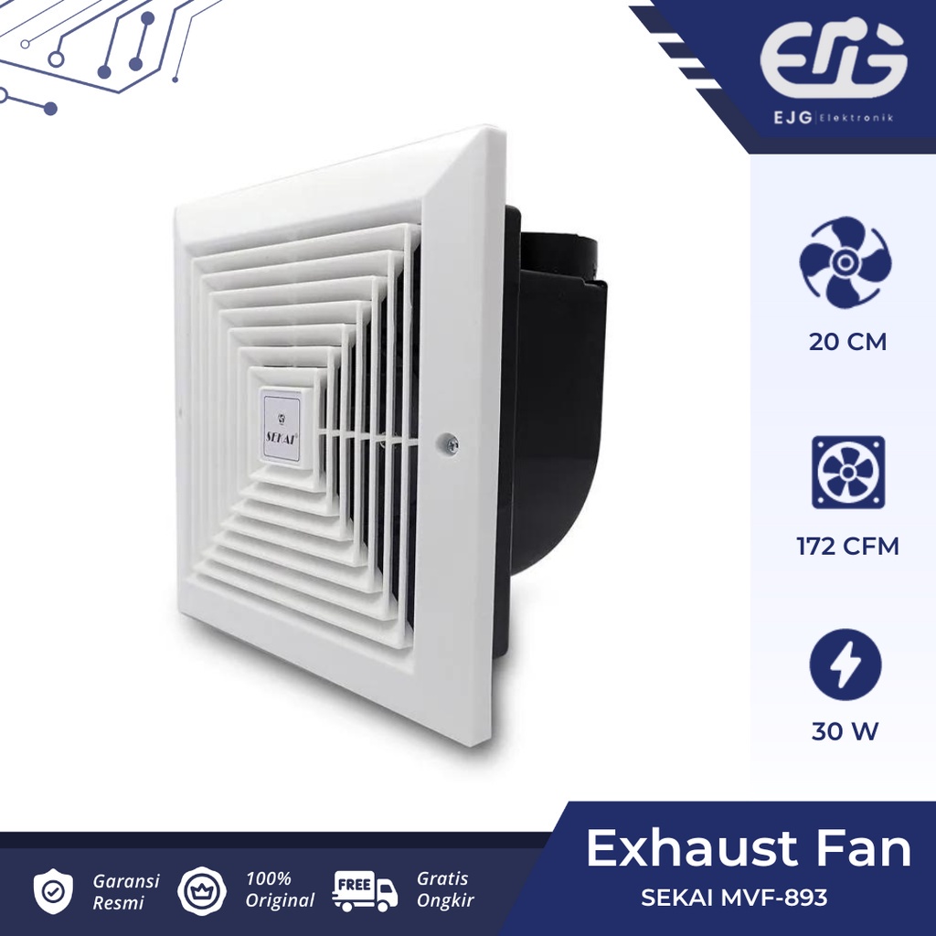 MVF 893 Exhaust Ceiling Fan 8" Kipas Plafon Ventilasi Cerobong MVF893