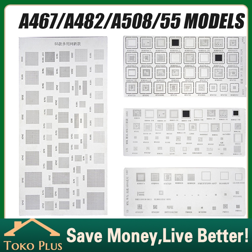 4Pcs Plat BGA Universal Cetakan Universal Cetakan IC CPU Plat Amaoe BGA / Stencil Plat BGA Universal