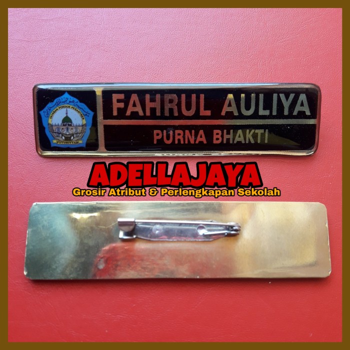Name Tag / Papan Nama Kuningan Peniti Resin Custom