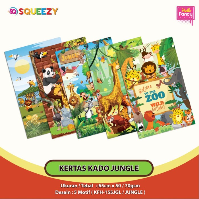 

Kertas Kado JUNGLE isi 10 / Bungkus Kado KFH-155JGL-10LBR