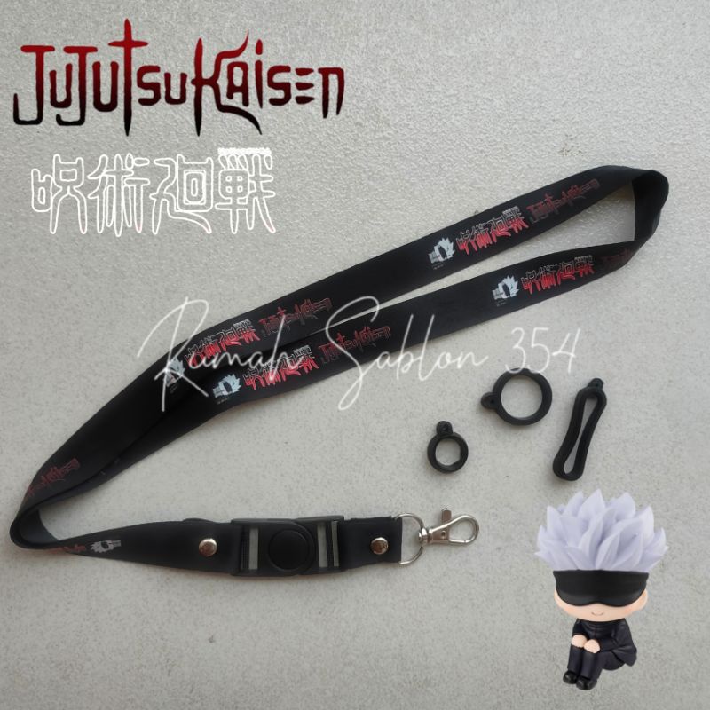 

lanyard JUJUTSU KAISEN | 0 | lanyard ANIME SATORU GOJO | GOJOU | GOJU gantungan kunci name tag id card kartu nama / tali lanyard gantungan leher HANDPHONE