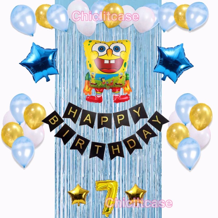 paket dekorasi ulang tahun anak / balon sonic / spongebob/pororo/pooh - Angry bird