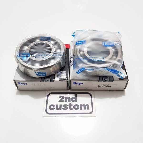 Klaher kruk as set kanan kiri Ninja 150 R RR S SS ZX KR Koyo 63 22 6205 C4 laher bearing sepasang kr