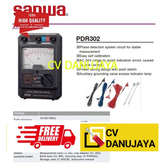 Earth Tester Analog type SANWA PDR302