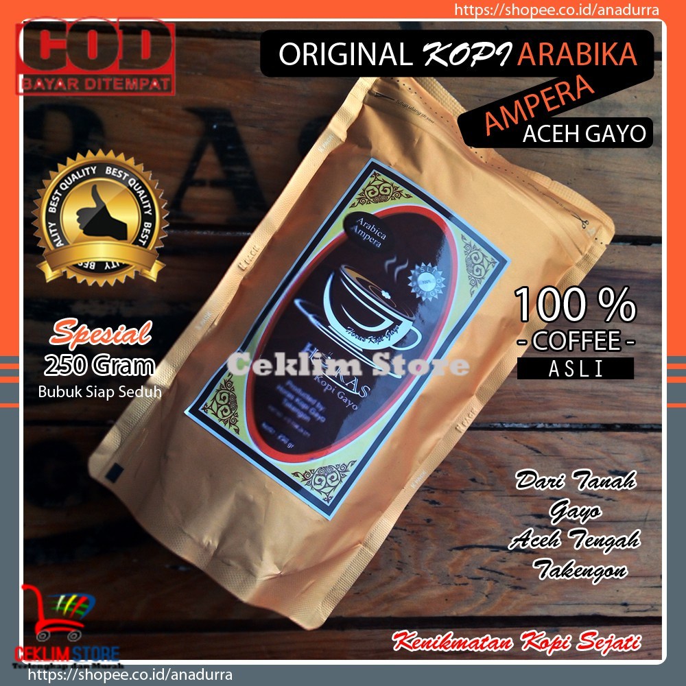 

Kopi Aceh Gayo Arabika Ampera Spesial 250 Gram | Horas