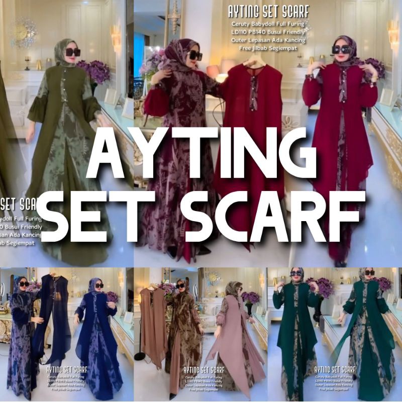 AYTING SET SCARF LD110 & LD120 (LABEL SAVNA) | GAMIS SET OUTER CERUTY MOTIF VIRAL KEKINIAN