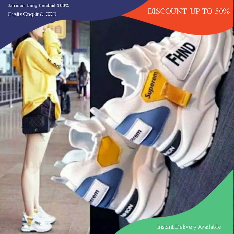 PVN Sepatu Cewek Wanita Kasual Olahraga Running Tinggi Import Premium Quality shoes Sport Trendy K-F