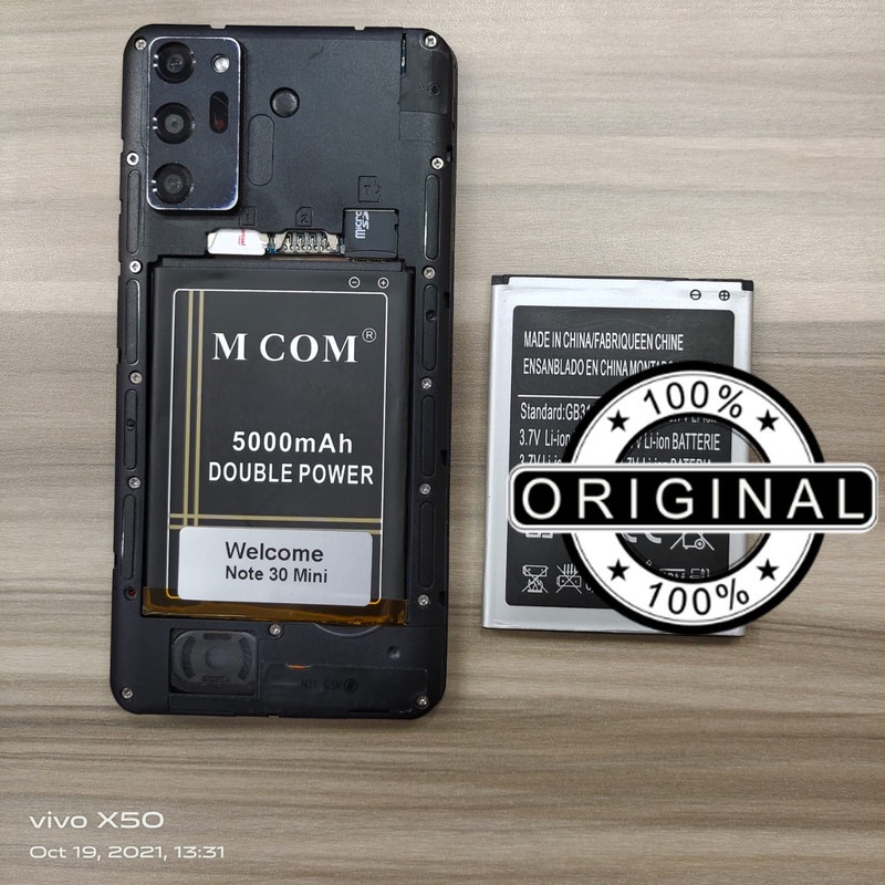 Battery Batere Batre Baterai Double Power Mcom Welcome Note 30 Mini Kapasitas 5000 Mah