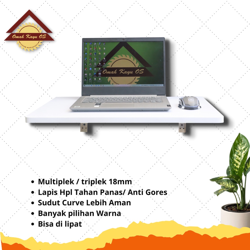 Meja Lipat Dinding/ Meja Laptop / Rak Dinding/Meja Tulis/Meja Belajar/Meja Kerja/Meja Serbaguna/Mura