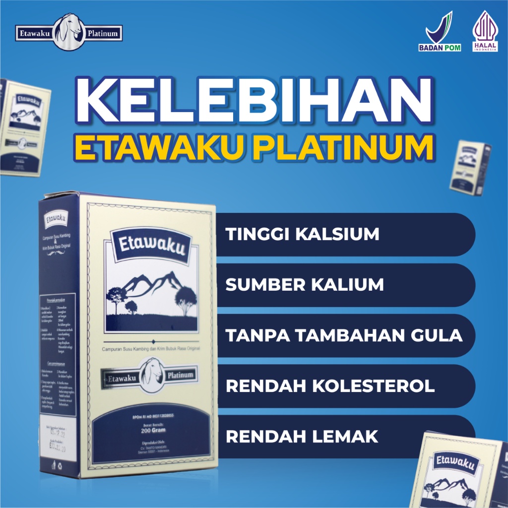

Etawaku Platinum Susu Kambing Etawa Original- Susu Kesehatan, Sendi dan Pernafasan Paket 1 Box I SUSU KAMBING SEHAT