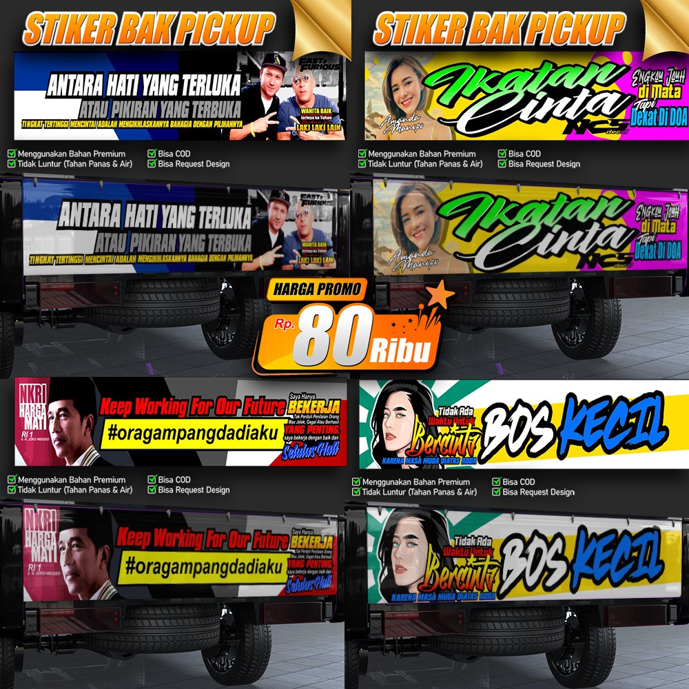 STIKER PINTU BAK BELAKANG L300, STIKER PINTU BAK PICK UP