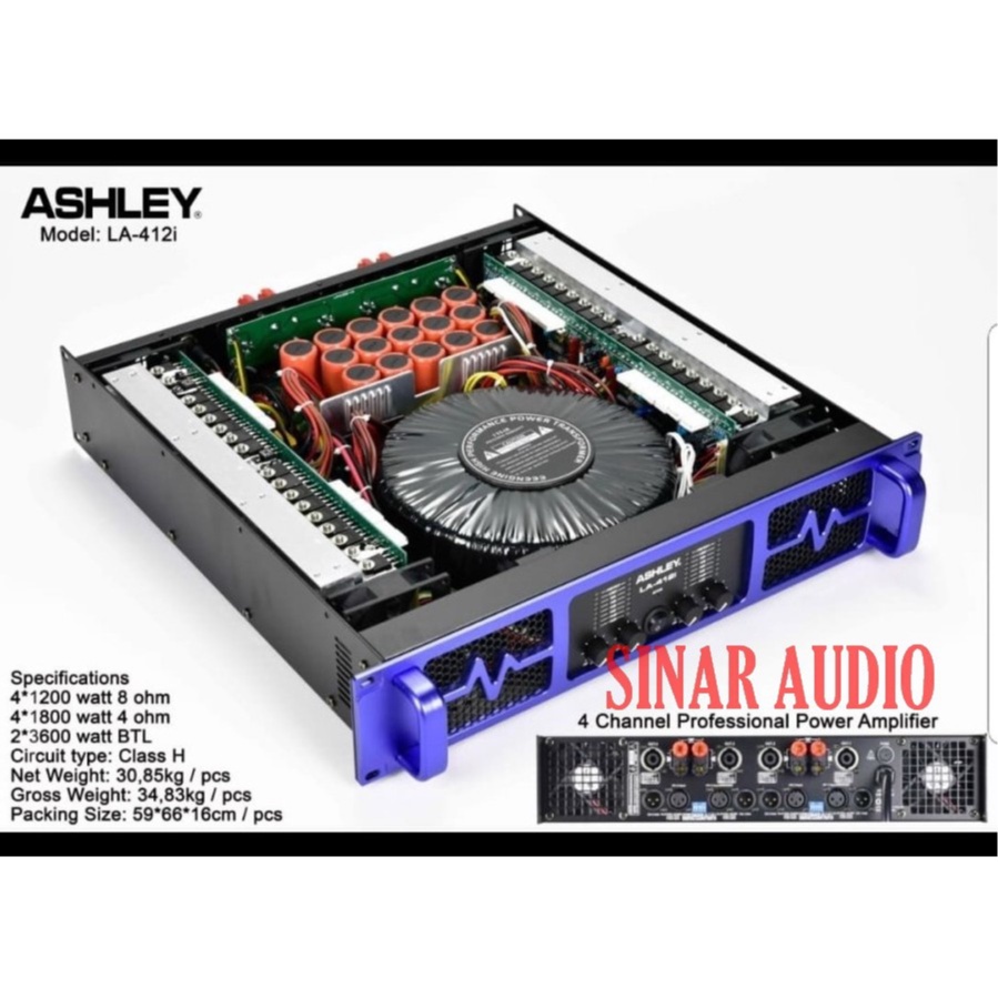 PROMO 1.1 BIG SALE Power Ashley LA 412 i Amplifier 4 Channel Ashley LA 412i Class H Original