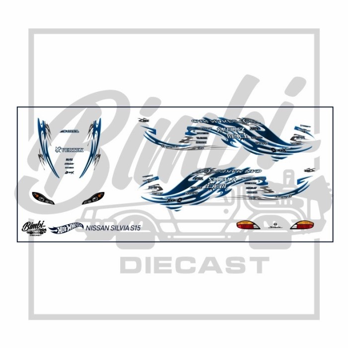 Decal Scala 64 Stiker Nissan Silvia S15 HW Vertex Transparan