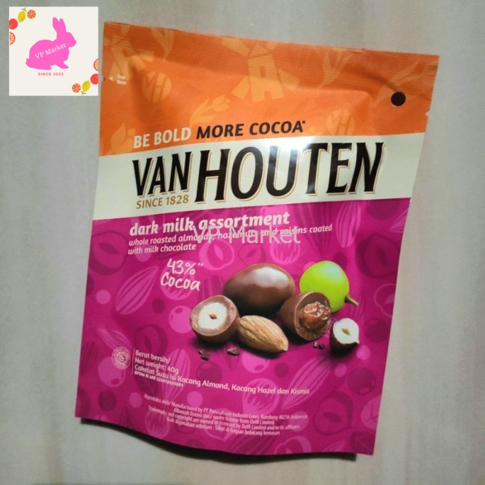 

Van Houten Coklat Dark Milk Assortment 43% Cocoa Pouch 40 gr