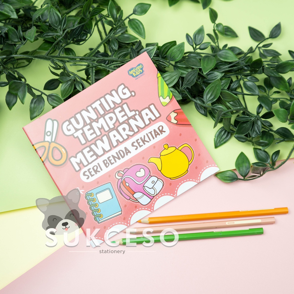 

AMAZING Buku Gunting Tempel Mewarnai Benda Sekitar