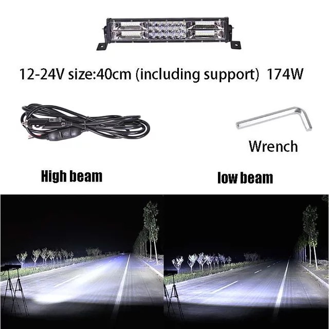 LED LIGHT BAR WHITE BLUE LAMPU BAR PANJANG 105 CM PUTIH BIRU 5 MODE - 50 CM