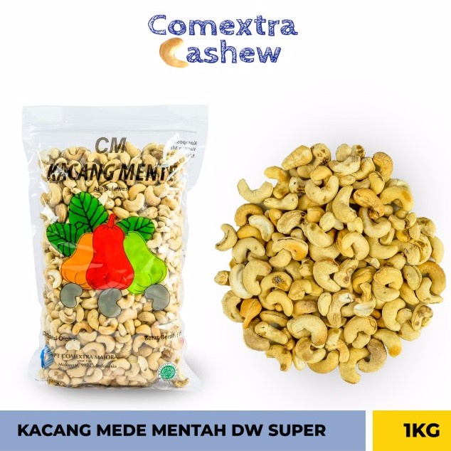 

Kacang Mede Mentah Utuh DW Super 1 Kg - Sulawesi Cashew Mente / Mete - DW SUPER