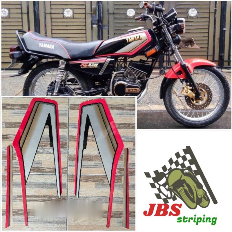 striping stiker  Yamaha rx king hitam merah tahun 1993 lis striping rx king
