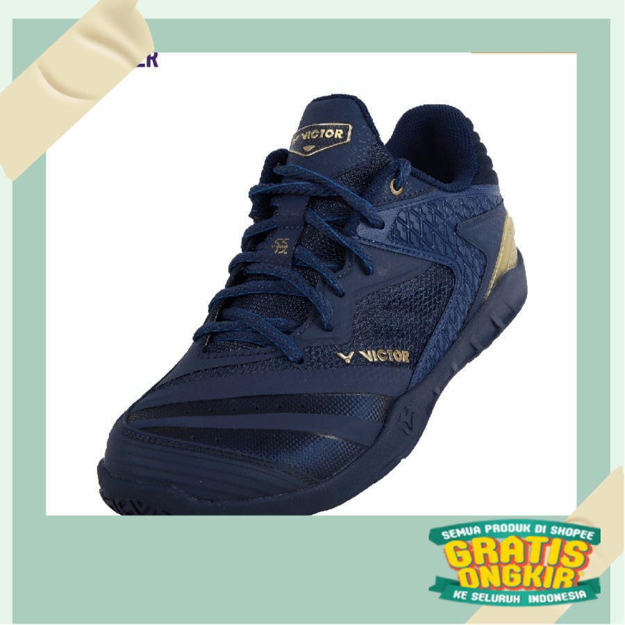 New Sepatu Badminton Victor 55th Anniversary P9200 / P 9200 III BX/Hijau Hitam Putih Biru