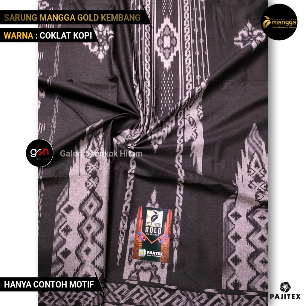 Sarung Mangga Gold Kembang COKLAT KOPI Sarung Dewasa Motif Kembang Sarung Pria Cap Mangga