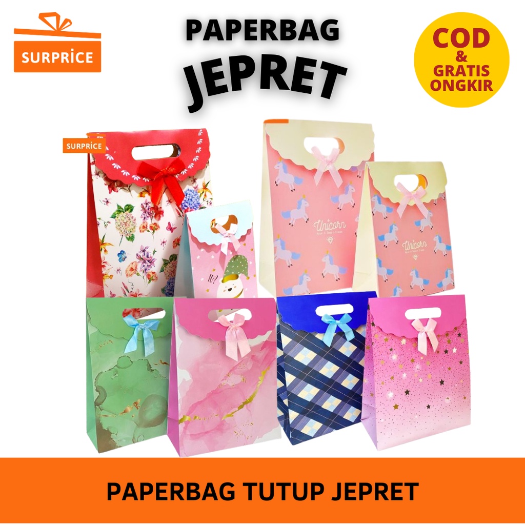 

[LIVE SPESIAL] Surprice Paper Bag Jepret Ukuran 24x12x31cm / 26x19x9 / 27x19x8 / Tas Kado Jepret / Paper Bag Besar