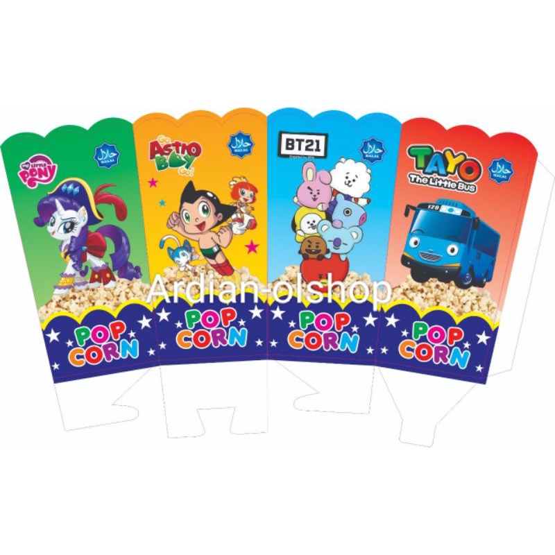 

kertas popcorn 5x9 Kotak Kemasan Bungkus Popcorn paper popcorn