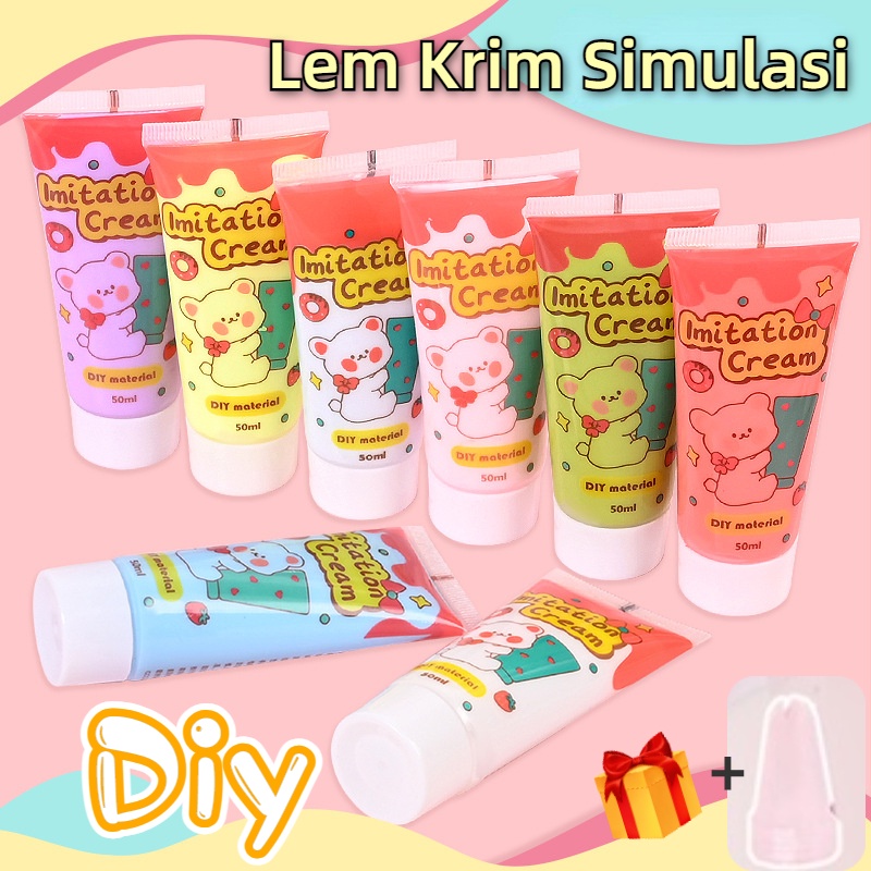 

50ml Lem Krim Simulasi/ Liquid Clay /Lem Krim DIY Deco Cream /Fake Whipped Cream / Simulation Cream