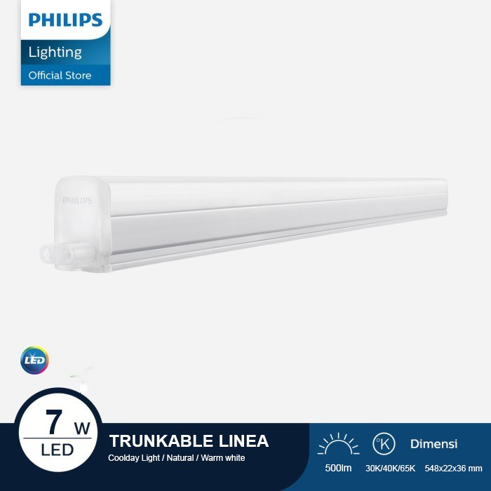 Lampu TL Neon T5 PHILIPS LED TUBE TRUNKABLE Linea 7Watt 60cm - Natural 4000K