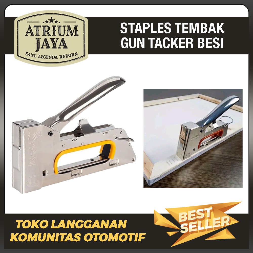 

Guntacker Hekter Stapler Staples Tembak Kayu Jok Kulit Motor Besi | Atrium Jaya