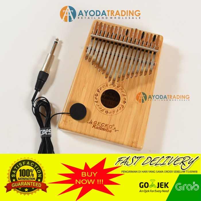 Ready Paket Authentic Gecko Kalimba K17BAEQ Hard Case