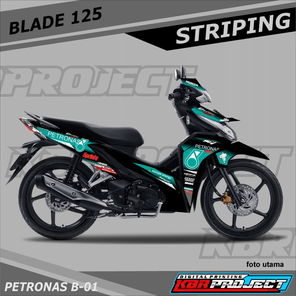 [COD] Sticker Striping Honda Blade New 125 -Stiker variasi list Motor Motif petronas 01