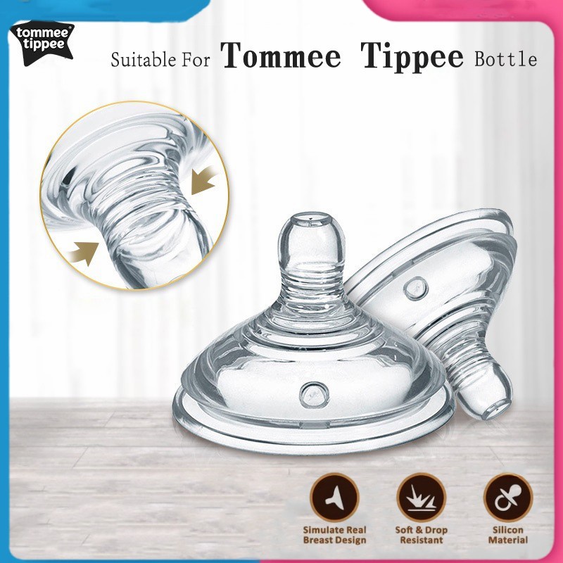 60MM Wide Neck Pacifier Screw Shape Baby Food Grade Feeding Silicone Nipple For Tommee Tippee Bottle