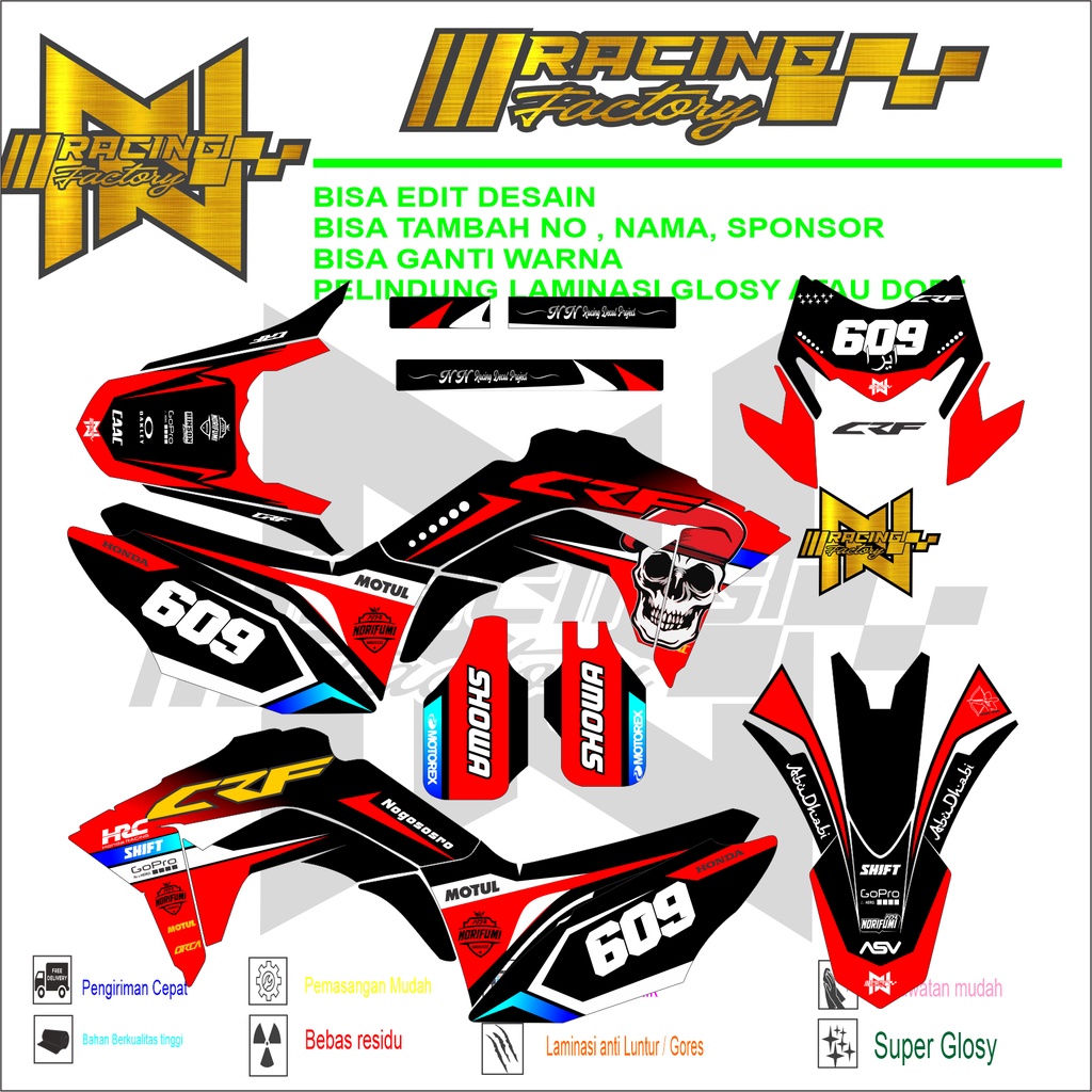 stiker decal crf 150 l full body terbaru full variasi bahan maxdecal,orajet,graftec,hudgrafic.warna 
